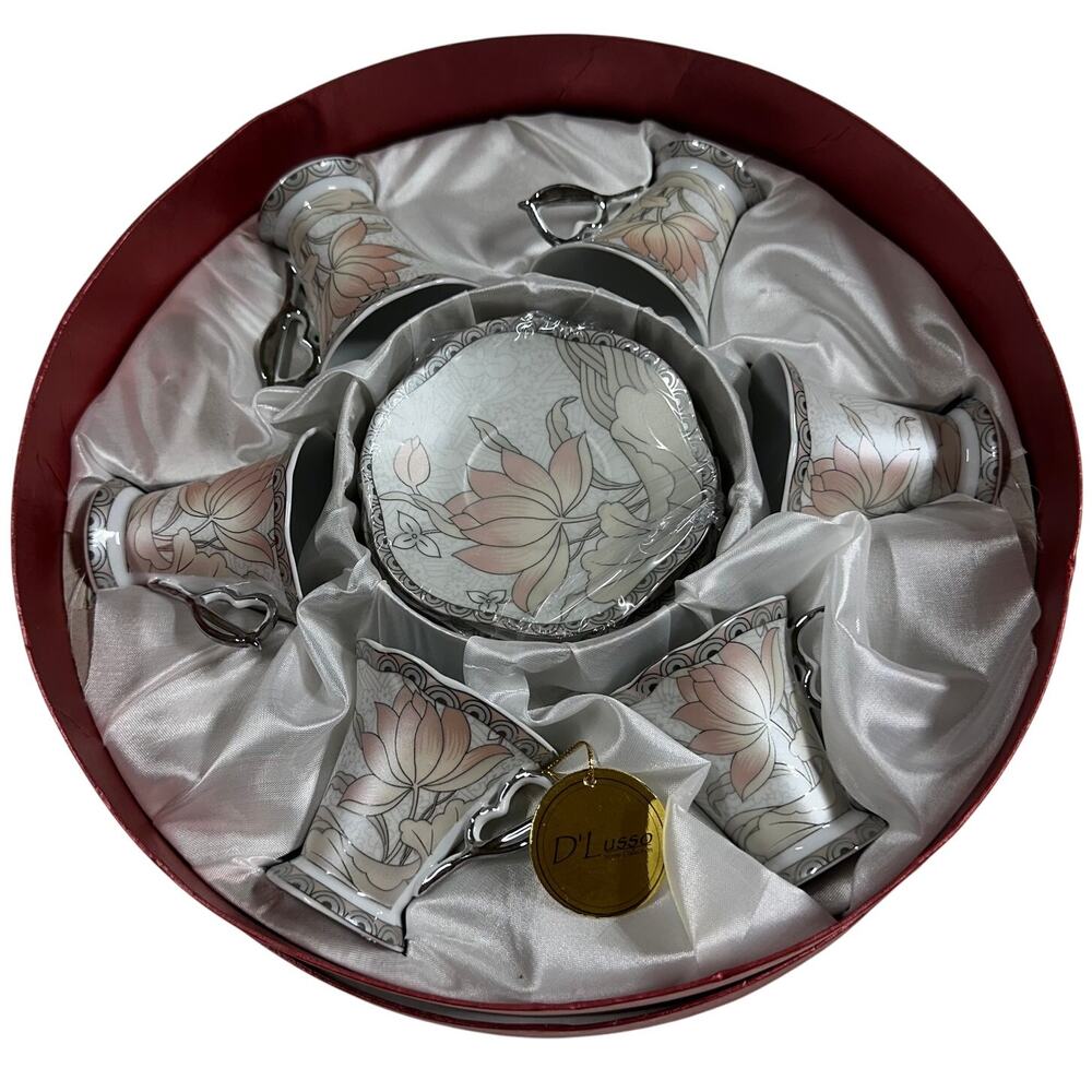 D'Lusso Home Collection Tea Set Demitasse Espresso Cup 12 Pieces New In Box